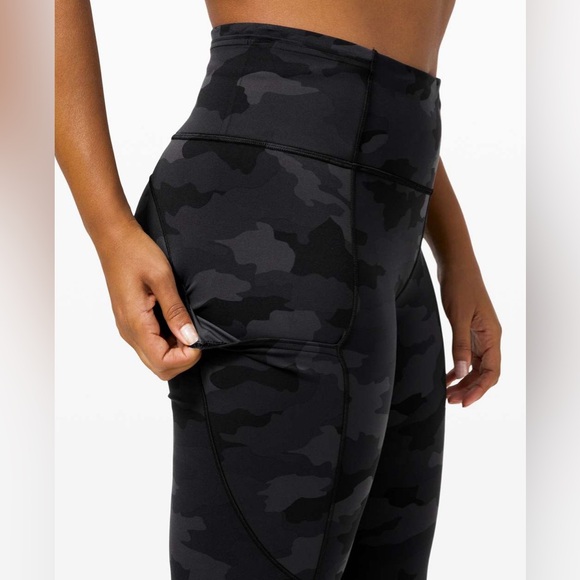 🖤 Lululemon Fast & Free Tight II 25" *Nulux Heritage 365 Camo Deep Coal✨Like 🆕 - Picture 6 of 12